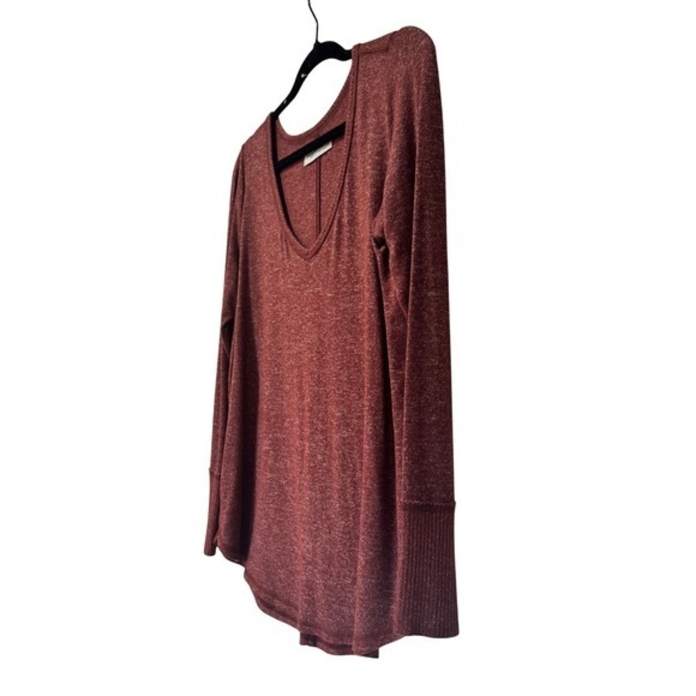 Abercrombie & Fitch Soft A&F Cozy Womens Large‎ Burgundy Good V-Neck Long Sleeve - Picture 11 of 11
